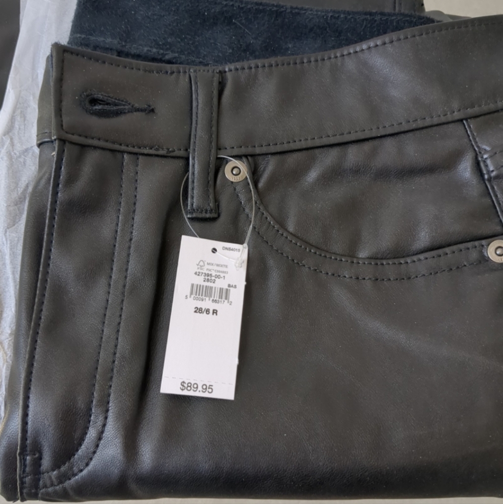 GAP Black Pleather Pants - Picture 2 of 5